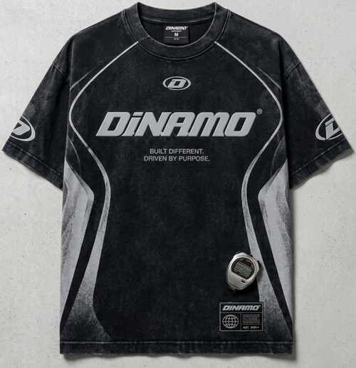 DiNAMO Built Different jersey tee — front view